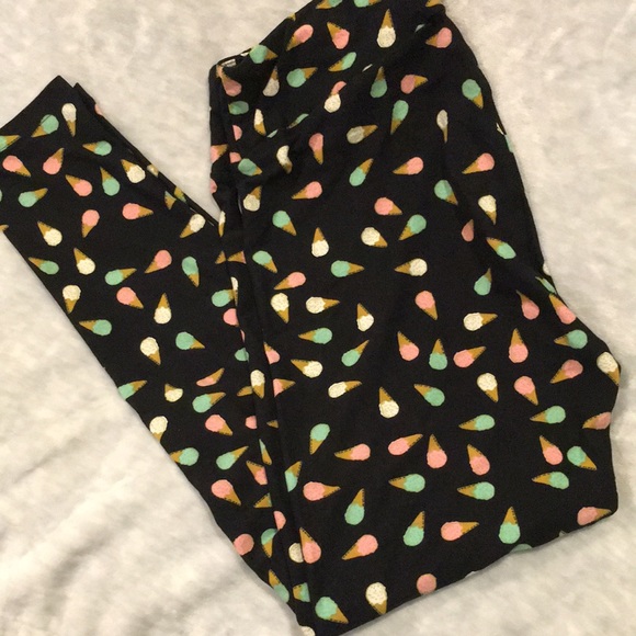 Lularoe Ice Cream Cone Black Leggings NWOT size Large Tall & Curvy - Picture 11 of 13